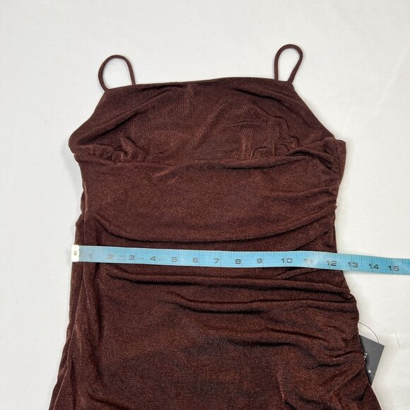 NWT Lulus Complete Catch Backless Lace Ruched Maxi Dress Brown Small - Picture 9 of 13